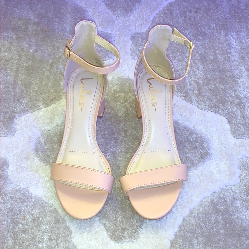 Lulu's Harper Almond Ankle Strap Heels